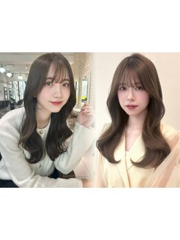 「顔周り1cmで印象が変わる」似合わせカットで垢抜けヘア☆[ブリーチなしダブルカラー/髪質改善/縮毛矯正]