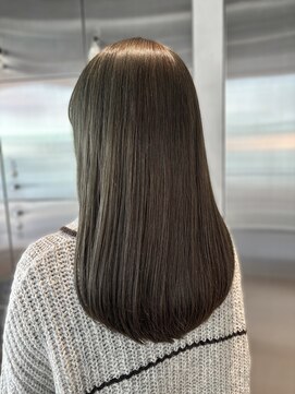 オーガニック リブ 川越(organic+live) 20代30代◎春の赤み消しカラーロング×オリーブグレージュ