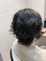 ヘアーアンドメイク ファット(Hair&Make PHAT)&nbsp;黒髪ボブ大人可愛い無造作ニュアンスパーマ立体感小顔レイヤー