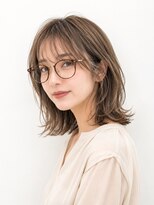 ツミカヘアーサロン(TSUMICA hair salon) ミルクブラウン×顔周りレイヤー くびれミディアム