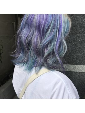 ユニコーンカラー 紫 青 水色 L マーズ Hair Salon Mars のヘアカタログ ホットペッパービューティー