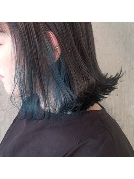 キーン 立川店(keen) 【ｋｅｅｎ×武田】ケアブリーチで作る、インナーカラー　ブルー