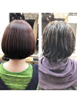 ファム 札幌大通(fam)&nbsp;王道丸みストレートボブ　白髪染めで艶のある美髪へ