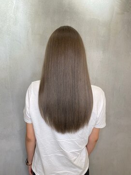 アンダーバーホワイトモデ 河内長野(_WHITE mode) 艶感♪髪質改善カラー大人可愛いグレージュハイライトロング