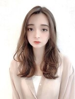 ロングレイヤーグレージュカラーブリーチなし透明感20代30代銀座