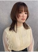 【 ミディアムウルフ × ピンクブラウン 】浅野美紀