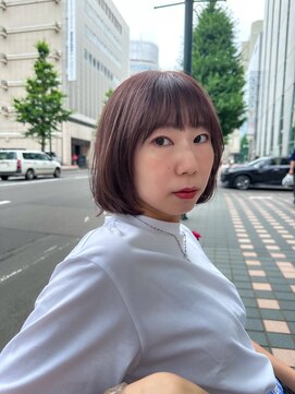 インプレッション(impression produced by LA’BO) 【札幌/impression佐藤】レイヤーボブ/透け感ピンクベージュ