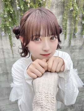 カシュカシュ 表参道(cache cache) アイドルぱっつんラベンダーミルクティーくらげヘアアレンジ