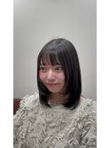 顔周りレイヤーミディアムレイヤー重め前髪１０代２０代ロブ