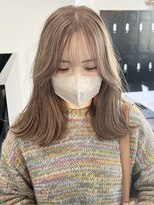 ラフヘアデザイン(Raf hair design)&nbsp;バレイヤージュコントラストハイライトミルクティーベージュ