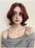 韓国ボブヘアシアーレッド
