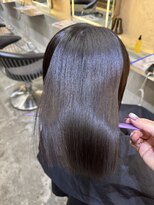 イメチェン外ハネボブ美髪ワイドバングミディアム縮毛矯正ボブ