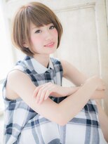 モッズヘア 福岡天神店&nbsp;mod's天神/斜めバングハイトーンカラー刈り上げショートボブa