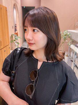 ガーデンヨコハマエスト(GARDEN YOKOHAMA est) くびれヘア　前髪カット　ココアブラウン　外ハネ　レイヤー