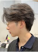 センターパートニュアンスパーマ