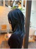 ウルフカット×デザインカラー