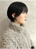 ミルクティーブロンド/ダークブルー/デジタルパーマ/町田