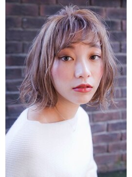 シエナ 渋谷(Siena) siena 無造作ボブxアイスピンクベージュ