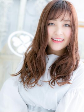 モッズヘア 上尾西口店(mod's hair) *mod's上尾*斜めバング＆甘カラー♪ゆるウェーブラブロングa