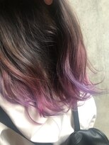 ビヨンドイー(beyond E)&nbsp;裾カラーピンクラベンダーユニコーンカラー