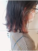 ウエットボブとおしゃれオレンジベージュカラー