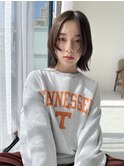 レイヤーボブ×ナチュラルベージュ
