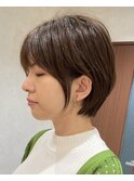 ミルクティベージュカラーミニボブ大人ショートボブショート