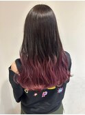 ロング　ピンクバイオレット　グラデーション　モテピンク♪