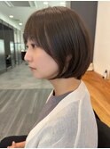 大人ラフウェーブ20代30代40代ボブブラウンスウィングショート