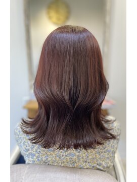 ヘアアンドヘッドスパ エリー(hair&headspa elly) 韓国風ミディアムレイヤー・レッドブラウン