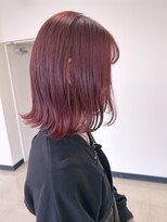 エレノア 自由が丘店(Eleanor)&nbsp;暖色カラー/チェリーレッド/外ハネボブ/デザインカラー