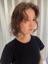 ノラギンザユー(NORA GINZA/U)&nbsp;ボブパーマボブセンターパート外国人風パーマニュアンスパーマ