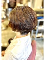 サーティエイト(38) ゆるふわソフトパーマ 丸みショート/髪質改善/カット/元町/