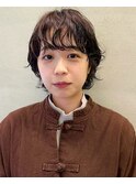 伸ばしかけ × ニュアンスパーマ × ショートウルフ