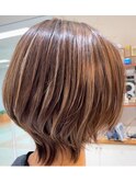 小顔 ショートウルフ
