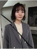 顔周りカットとボブパーマ
