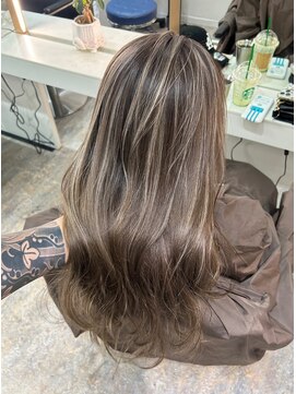 ブレンド 渋谷(BLend) ホワイトグレージュミニウルフデジタルパーマチェリーブラウン