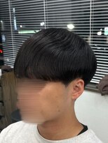 フイ 新宿3丁目(Hui)&nbsp;フェザーパーマ/グレーブルーカラー／刈り上げショートパンク