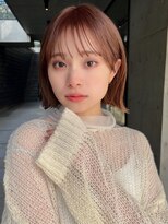 ガーデンヨコハマ(GARDEN YOKOHAMA) 切りっぱなしボブ モーヴピンク ローズブラウン 外ハネ