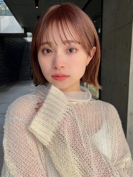 ガーデンヨコハマ(GARDEN YOKOHAMA) 切りっぱなしボブ モーヴピンク ローズブラウン 外ハネ