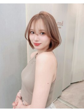 ロンドリゼル 札幌(Lond RiseL) オリーブグレー/前髪/ボブ/マロンベージュ/レイヤーカット/小顔