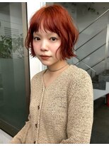 レコ 渋谷(LECO)&nbsp;オレンジレッドベージュボブ