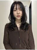 顔まわりカット/ミディアム/レイヤーカット/ハッシュカット