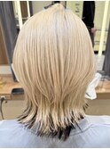 横須賀ホワイトブロンドメンズハイトーンウルフホワイトベージュ