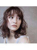 大人可愛い外国人風モードウェーブ×ピンクブラウン 20・30代