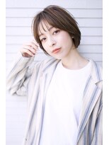 ウィーブス セタガヤ(weaves -SETAGAYA-) ショートボブ×斜めバンググレージュカラー［weaves-SETAGAYA-］