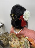 成人式　ハーフアップ