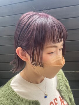 ヘアラウンジ アングゥ(hair lounge ungu) 青みピンクボブ