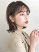 20代30代40代切りっぱなしアプリコットオレンジくびれヘア