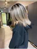 バレイヤージュ、ココアベージュ、ハイライト、グレージュカラー